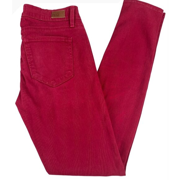 Paige Verdugo Ultra Skinny Womens 25 Red Jeans Comfort Office Cotton/Elastane - Picture 1 of 16